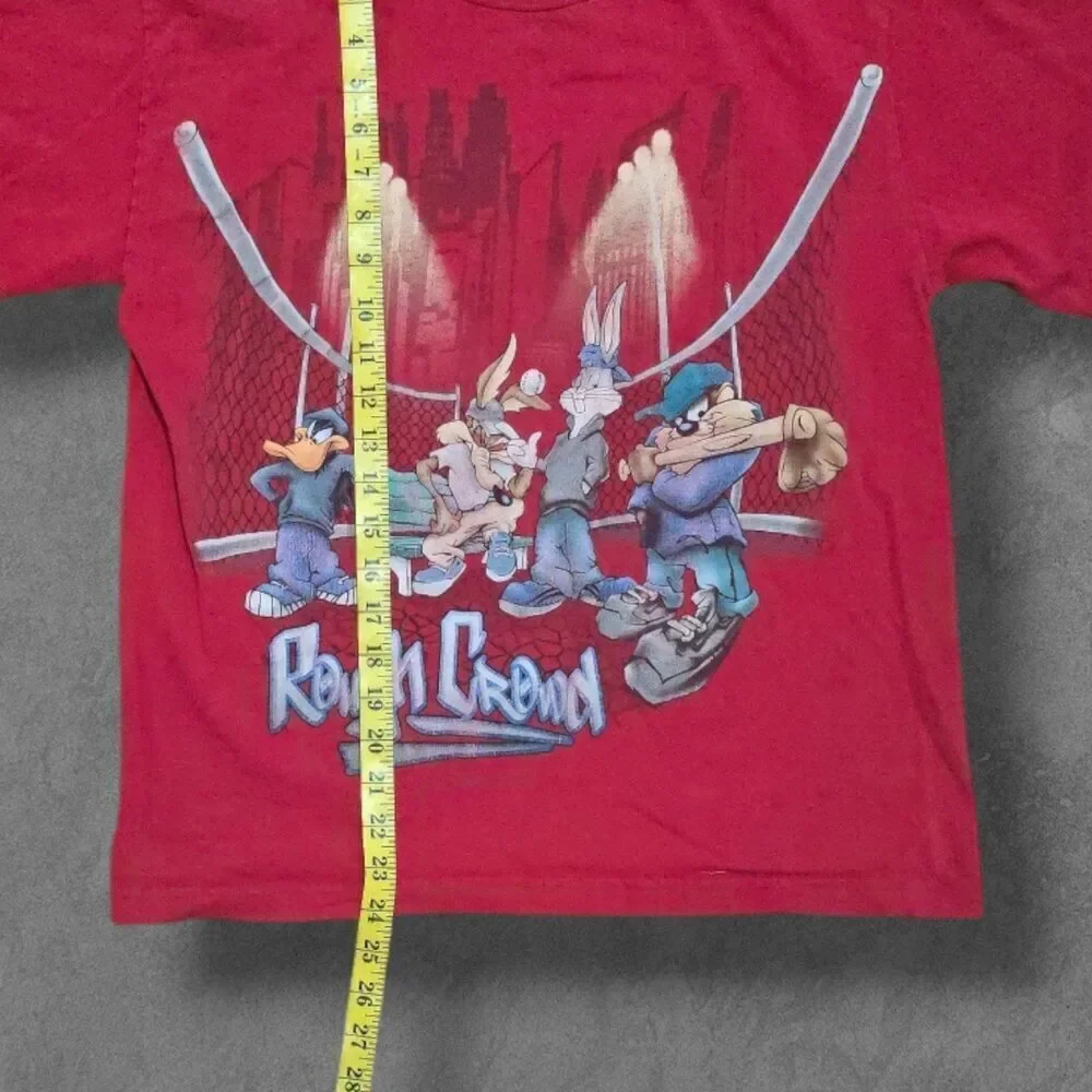 Vintage 90s Looney Tunes Rough Crew Distressed Distressed Tshirt Medium